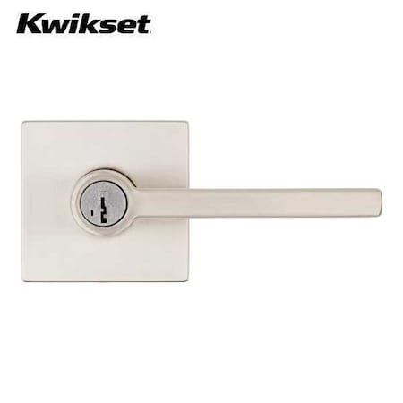 Kwikset Halifax - ENTRY Lever with Square Rose / satin nickel KWS-740HFL-SMC-SQT-15